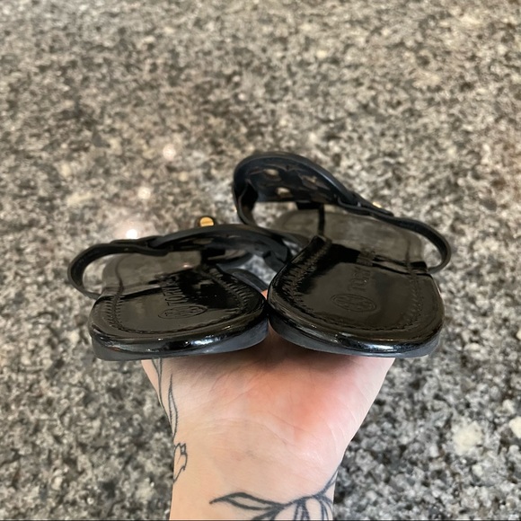 Tory Burch Miller Sandals Black Patent Leather - Picture 5 of 7